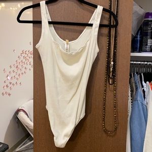 SKIMS Cotton Ribbed Bone Bodysuit